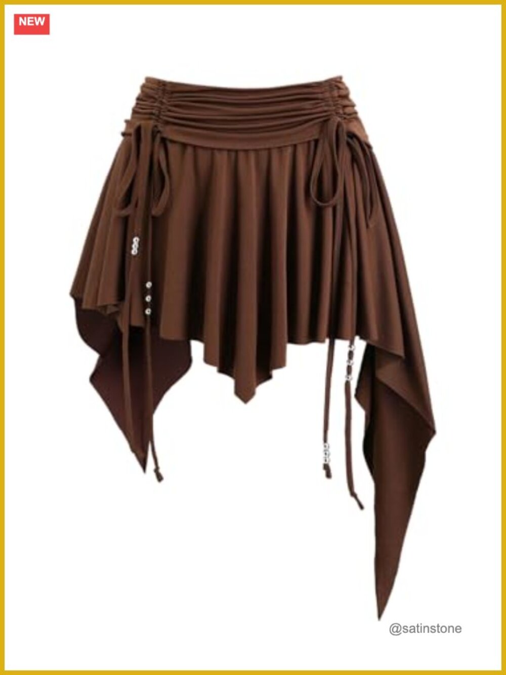 Ruched Asymmetrical Mini Skirt Y2K Pleated Drawstring Women's Party Short Skirt